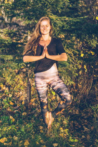 Sunset Sea Foam Fashion + Yoga Leggings