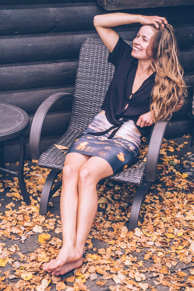 Sunset Sea Foam Photo Skirt