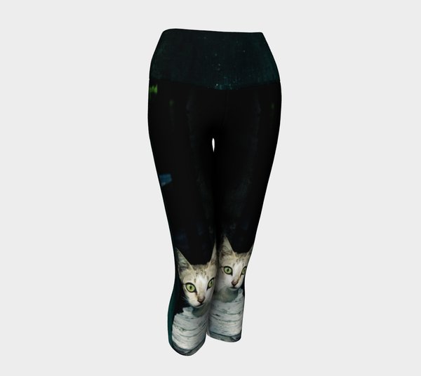 Cat Photo Printed Yoga and Fashion Capris