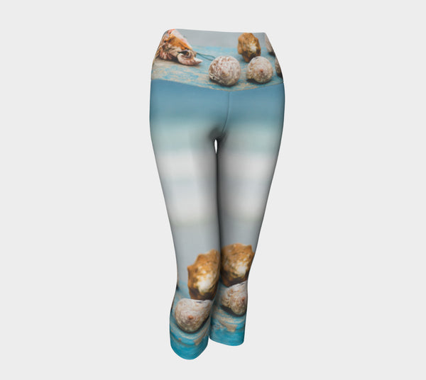 Seashell Photo Printed Yoga and Fashion Capris